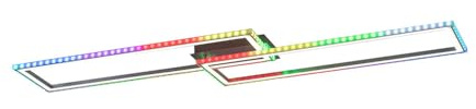 LED Deckenleuchte Deckenlampe Wohnzimmerlampe dimmbar Fernbedienung RGB Rainbow Farbwechsel, verstellbare Lichtfarbe, 40W 3200lm warmweiß-kaltweiß, LxBxH 121x72x6,4 cm