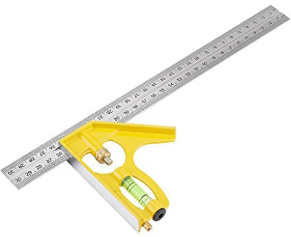 GYBBHia 300 mm Carpintero combinación Ajustable Regla de ángulo Cuadrado Regla de indicador Multifuncional con Nivel de Burbuja para la carpintería