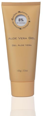 8% BY KEDMA - Aloe Vera Gesichtsgel mit Hyaluronsäure - 100g | Das Gesichtsgel mit Aloe Vera und Hyaluronsäure beruhigt, spendet Feuchtigkeit und hinterlässt die Haut weich und frisch.