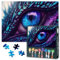 1000 Teile Puzzle Mystisches Drachenauge in Lila-Blau, XXL Premium Makro-Kunst Papierpuzzle mit Leuchteffekt, Hypnotisierende Augen-Detailaufnahme für Erwachsene Wanddekor, 27.5x19.7 Inch