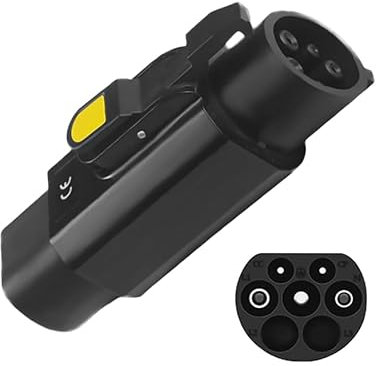 Typ 2 auf Typ 1 EV-Adapter - 32A Hochwertiger EV Ladekabel Autoladegerät Adapter, Typ 2 bis Typ 1 EV + Adapter für Elektrofahrzeug Ladekabel, Elektrofahrzeug Ladegerät Konverter Auto Ladeadapter