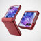 Koelaa Funda para Motorola RAZR 60 Ultra, Carcasa Antigolpes con Soporte Integrado y Protector Pantalla, Antideslizante Textura a Prueba de Choque PC Dura Carcasa para Motorola RAZR 60 Ultra-Rojo