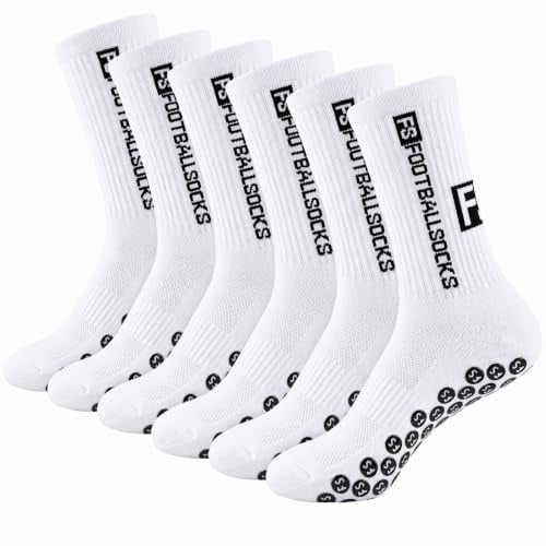 CNMTCCO Fußballsocken Herren, 6 Paar Grip Socken Fussball Größe 39-46, Sportsocken Anti Rutsch, Rutschfeste Football Socks für Fußball Basketball Laufen Tennis Radfahren