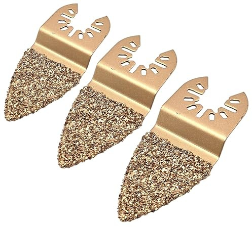 HERO Professional Hartmetall Raspel Fingerform – 3er Set Multitool HM Schleifplatte (Wolframcarbid), Schleifplatte für Fliesenkleber, Mörtel, Beton & Stein – für Multifunktionswerkzeug OIS Universal