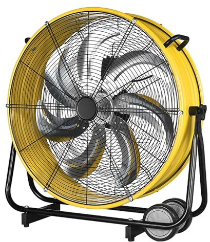 ANGDI High-Velocity Floor Drum Fan, Heavy Duty Portable Floor-standing Fans with 3-Speed Adjustable, 360° Tilt, Industrial Metal Exhaust Air Circulator Fans for Factory Warehouse Basement(30in)