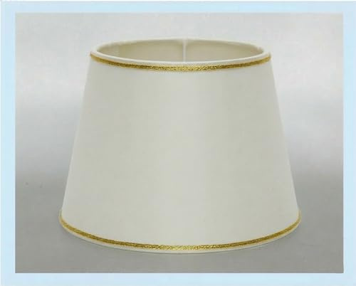 Paolo Rossi Paralume Prime Cappello Modello tronco cono in tessuto avorio e PVC con rifinitura oro - Produzione Propria - Made in Italy (diametro cm 40)