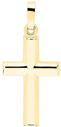 My Gold Damen Herren Kinder Kreuz Anhänger Gold 750 (Ohne Kette) Echtes Gelbgold (18 Karat) 25mm x 12mm Goldkreuz Rose Angle A-02218-G501