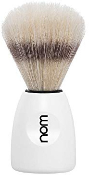 nom Lasse Natural Bristle Shaving Brush (Handle: White)