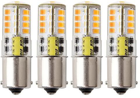 HRYSPN Ba15s 1156 p21/5w 12v LED Ampoule, 5 W Blanc chaud 3000 K 500lm, Feu Recul,Frein Lampe RV, Bateau, Paysages, etc.(Lot de 4)