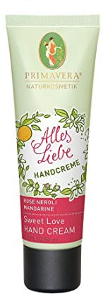 PRIMAVERA Handcreme Alles Liebe 50 ml - Duft von Rose, Neroli und Mandarine - Naturkosmetik - schützend, pflegend
