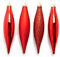 Ornamente Glas-Oliven, 4 Sortiert, Rot