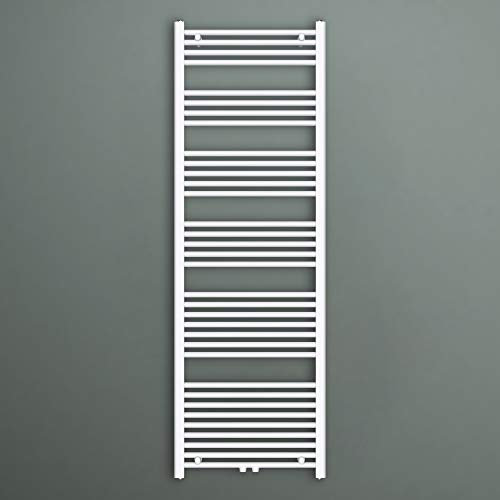 Mai & Mai Badheizkörper Handtuchheizkörper Badheizung Heizkörper bad 60x180cm Weiß Seitenanschluss & Mittelanschluss Handtuchtrockner Röhrenheizkörper