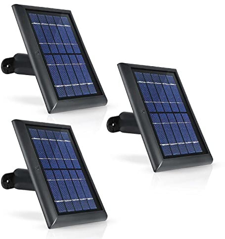 Chargeur solaire Wasserstein avec câble 4m/13.1ft compatible avec les caméras Arlo Ultra, Arlo Pro 3, Arlo Floodlight SEULEMENT – Chargez votre caméra de surveillance Arlo en continu (Pack de 3, Noir)