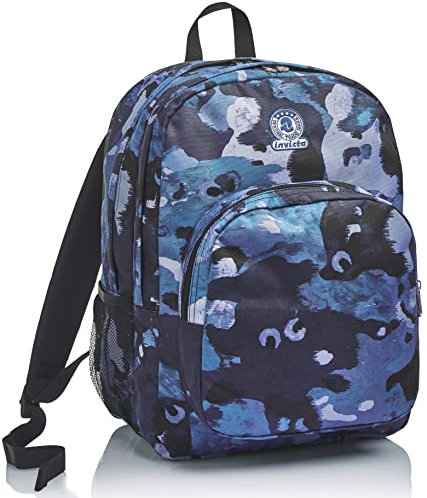 Invicta Rucksack, für Schule, Sport&Freizeit, Geräumige Schultasche für Teenager, Mädchen und Jungen, mit Trinkflaschenfach, Extra Platz, Blumenmuster, STRONG CAMO SHADE