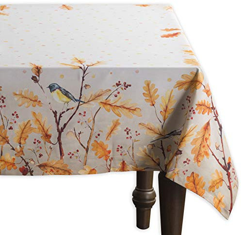 Maison d' Hermine Oak Leaves 100% Baumwolle Tischdecke für Küche | Abendessen | Tischplatte | Dekoration Parteien | Hochzeiten | Thanksgiving/Weihnachten (Rechteck, 140cm x 180cm)