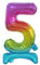 GoDan Beauty&Charm Luftballons Zahlen 0-9 zum Aufstellen auf dem Tisch 38 cm Folienballon Geburtstagsluftballons Zimmer und Raumdekoration beim Geburtstag Jubiläum (Zahl 5 Regenbogen)