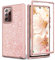 Coolwee Glitzer Full Schutzhülle für Galaxy Note 20 Ultra 5G Heavy Duty Hybrid 3 in 1 Rugged Shockproof Women Girl Rose Gold für Samsung Galaxy Note 20 Ultra 6,9 Zoll Glänzend Bling Sparkle