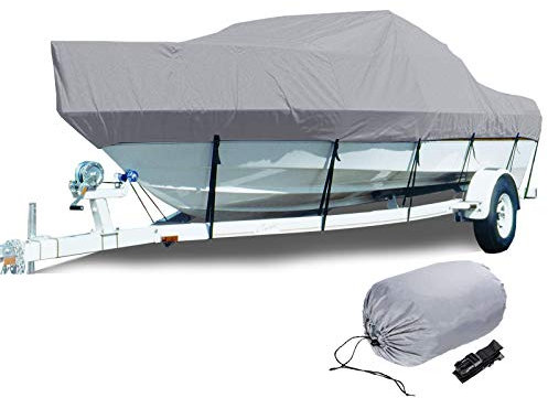 AMGJ Housse de Bateau Impermable Portable, Bâche pour Bateaux en Tissu Oxford 300D pour Yacht, Bateau de pêche, Tri-Coque, Gris,21 to 24ft: 732x300cm