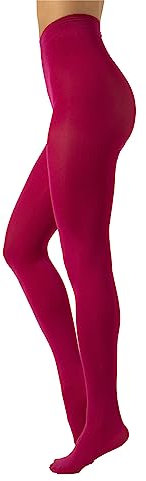 CALZITALY Collant Morbidi Opachi in Microfibra, Collant Colorati Donna S M L XL XXL 3XL 4XL 80 den Made in Italy, Rosa Cerice, S