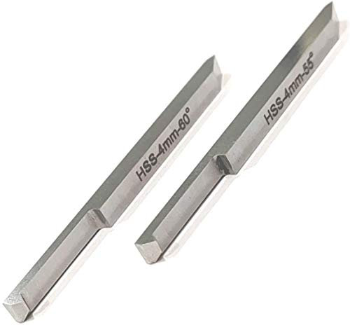Set di utensili HSS per filettatura esterna interna a doppia estremità per macchine utensili per tornio (gambo 4 x 4 mm)