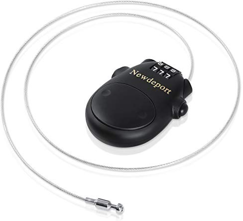 2′5″Retractable Cable Lock - High-Security 3-Digit Combination Lock for Bike, Ski, Surfboard & Stroller - Compact Portable Travel Lock for Helmet, Luggage & Scooter - Keyless & Resettable
