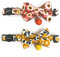 Cognatio Katzenhalsbänder mit Schnellentriegelung, weiches Katzenhalsband mit Abnehmbarer Fliege und Glocke, 2 Stück, verstellbar 20-30 cm, Rosa+Orange