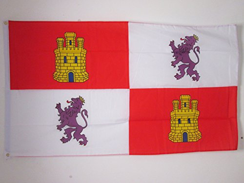AZ FLAG - Bandera Castilla Y León - 90x60 cm - Bandera Castellanoleonesa 100% Poliéster Con Ojales de Metal integrados - 50g - Colores Vivos Y Resistente A La Decoloración