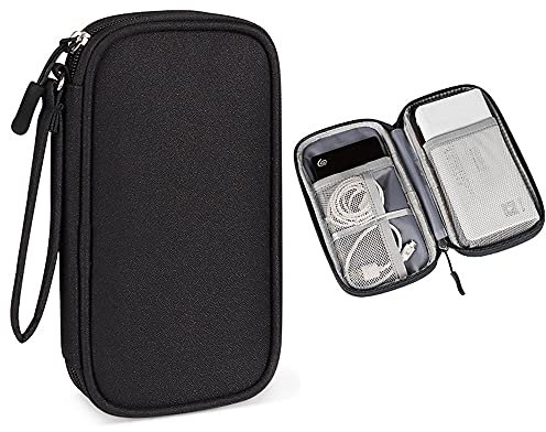 Hosoncovy Double Layer Power Bank Koffer Power Bank Tragetasche Power Bank Reisekoffer Aufbewahrungstasche Kabel Organizer für Romoss Samsung Anker 20000mAh 10000mAh Power Bank (Schwarz)