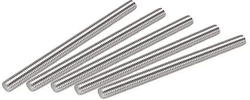 sourcing map 5 Stück M10 x 120 mm Vollgewindestange 304 Edelstahl Rechtsgewinde, M10-1,5 Gewindesteigung