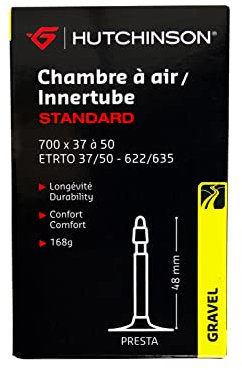 HUTCHINSON - Cámara de Aire - City - Estándar - Resistencia y Antipinchazos - Válvula Presta - Espesor 0,9 mm - 48 MM - 700 x 37