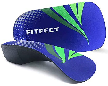 RooRuns Orthotic Insoles, 3/4 High Arch Support Shoe Inserts Insoles for Flat Feet, Plantar Fasciitis, Foot Arch, Feet Fatigue - Heel Cushion, Deep Blue