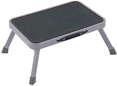 Folding 2 3 4 Step Steel Step Ladder Stool Non Slip Mat Tread Stepladder Safety Heavy Duty (One Step Ladder)