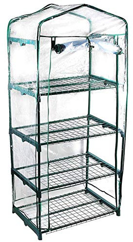 Serra Da Giardino Per Piante Invernale 4 Ripiani Serra Rettangolare A Cernier Copertura Per Serra Copertura In PVC Trasparente Antipioggia A 4 Strati - So-lo Coperchio, Senza Staffa, 57X38X160CM