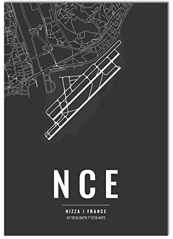 Vacentures Flughafen Poster - NCE - Nizza Wanddekoration Airport Poster Nizza (30x40 CM)