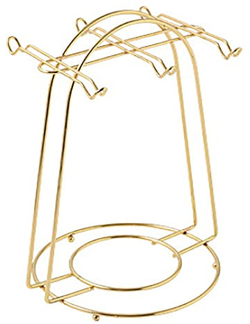 SHAPOKY Nordic Home Kitchen Tabletop Coffee Mug Holder 6 Cups Stand Gold Metal Cups Holders Rack Drain Organizer Rack