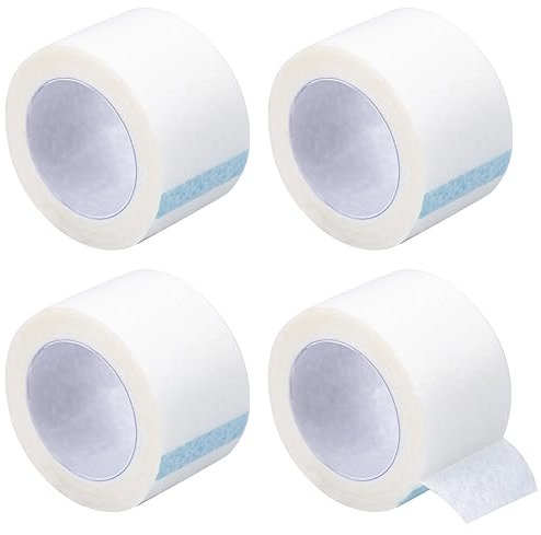 4 Rolls Tape Micropore Surgical Tape, 2.5cm x 9m Adhesive Medical Tape Microporous Tape for First Aid Taping Bandages Breathable Eyelash Extension