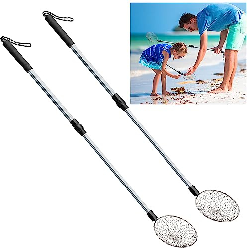 2 Pack 5.3 Beach Sand Sifter, 22 to 35 Adjustable Shark Tooth Sifter
