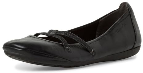 Tamaris Damen Klassische Ballerinas, Frauen Flats,Comfort Lining,TOUCHit-Fußbett,Slip-ons,klassisch elegant,Ballerinen,Black,36 EU