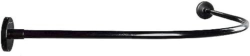 FLTRGO Barre Rideau Douche Extensible sans Perçage L Baignoire Courbé Angle Tringle Ajustable Barre à Rideaux Rail 304 Acier Inoxydable, Barre Douche Extensible
