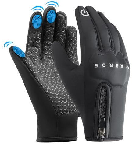 ROCKBROS Winter Gloves Cycling Gloves Anti-Slip Touchscreen Motorcycle Gloves for Men Women Windproof Thermal Gloves for Running Hiking Fishing Riding Driving Mountain Road Bike
