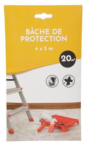 COGEX - Bâche de protection, bâche de protection peinture - Dimensions: 4 x 5m - 20m² - Pour protéger les sols et meubles contre les tâches de peinture - Résistante - Protection complète & optimale