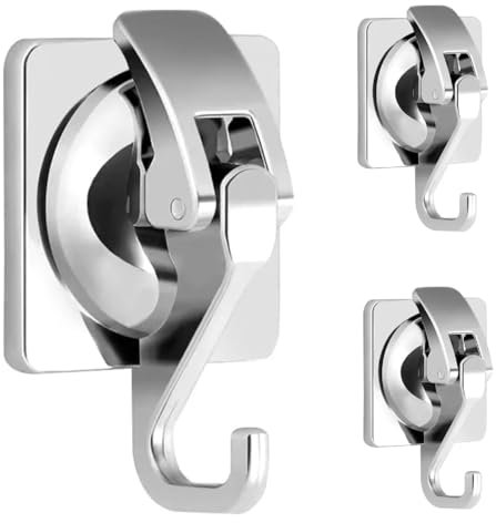 3 Stück Vakuum Saugnapf Haken für Küche Bad Dusche Badezimmer Saughaken Extra Stark Saugnäpfe Haken Handtuchhaken Silber Saugnapfhaken Ohne Bohren Wandhaken für Handtuch Fenster Glas Fliesen Wand Tür