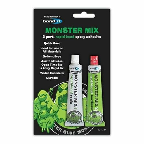 Glue Monster Mix 2 Part Epoxy Adhesive 2x 14g Bonding Multi Purpose DIY Resin Rapid Curing General Purpose Adhesive And Encapsu
