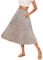 Hotouch Rock Damen Chiffon Elastische Taille Sommerrock Elegante Midirock Sommer Plisseerock Strandrock mit Taschen Gelb Blume M