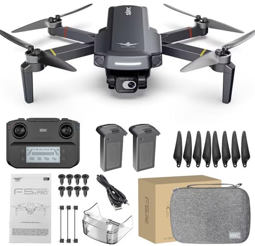 SJRC F5s PRO+ 2-Achsen-Gimbal-GPS-Drohne mit 4K-EIS-Kamera für Erwachsene Anfänger, faltbarer FPV-RC-Quadcopter mit bürstenlosem Motor, 5G WiFi, Smart Return Home (2 Batterien)
