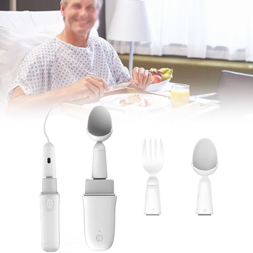 ANXYYDS Tenedor/Cuchara 2 en 1 para temblores de Manos, Cuchara adaptativa para discapacitados para Pacientes con Parkinson, Cuchara para Artritis para Adultos Mayores discapacitados
