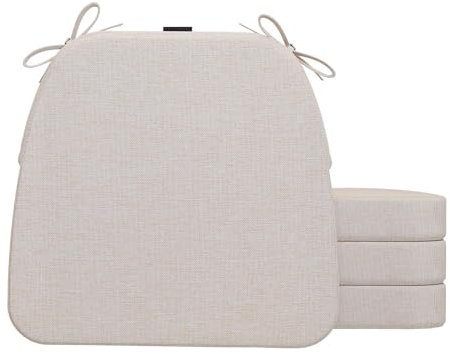4/6/2/1er Set Stuhlkissen mit Bändern (43 * 45cm) Sitzkissen Stuhl rutschfest Sitzauflage Sitzpolster halbrund Bequeme Waschbare Rutschfestes Sitzkissen Ideal für zu Hause und Gartendekoration (Color