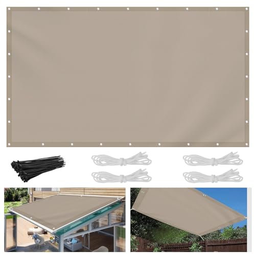 Sun Shade Sail 3 x 4m 95% UV Block Waterproof Shade Cover Rectangle Sunscreen Awning with Rope, No Drilling, for Outdoor Garden Patio Yard Lawn