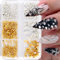 Mini Metall Nieten Punk Nail Charms Gold Silber Strasssteine Nägel Charm Kegel Spikes Nagelschmuck Glitzersteine Nail Art Studs Nagel Steine Legierung Nagelanhänger Rhinestones Nageldesign Zubehör