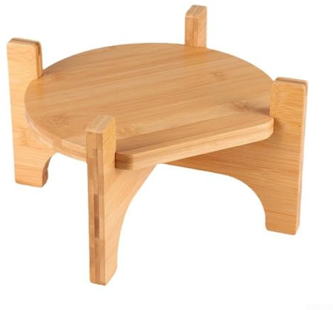 Besttoolifes Soporte dispensador de bebidas, soporte redondo de vidrio para dispensador de agua, soporte de madera, soporte de bebidas de vidrio, base de madera, soporte redondo para jarra de agua